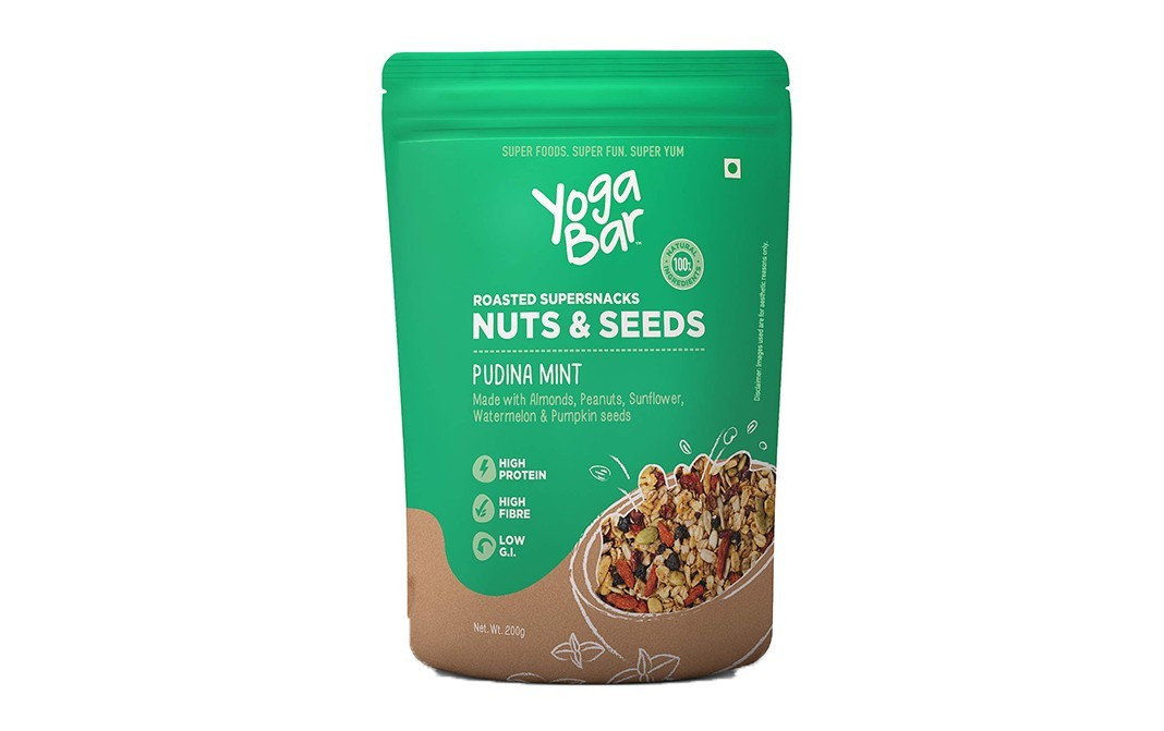 Yoga Bar Roasted Supersnacks Nuts & Seeds Pudina Mint   Pack  200 grams
